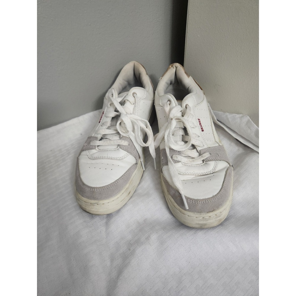 Levis Womens White Grey Gold Low Top Sneakers 51013100 Size 9.5